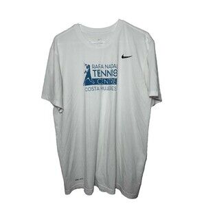 Nike Rafa Nadal Tennis Centre Shirt Men's White XL Polyester Short Sleeve
